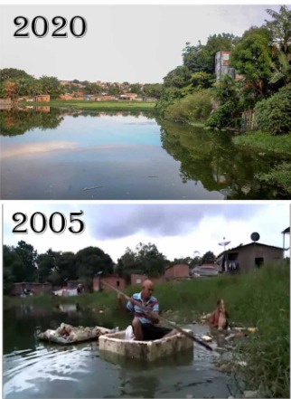 Comparacao da lagoa 2005 e 2020