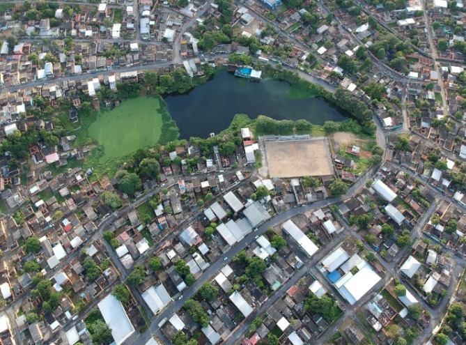 Vista aérea Lagoa Parque São Pedro