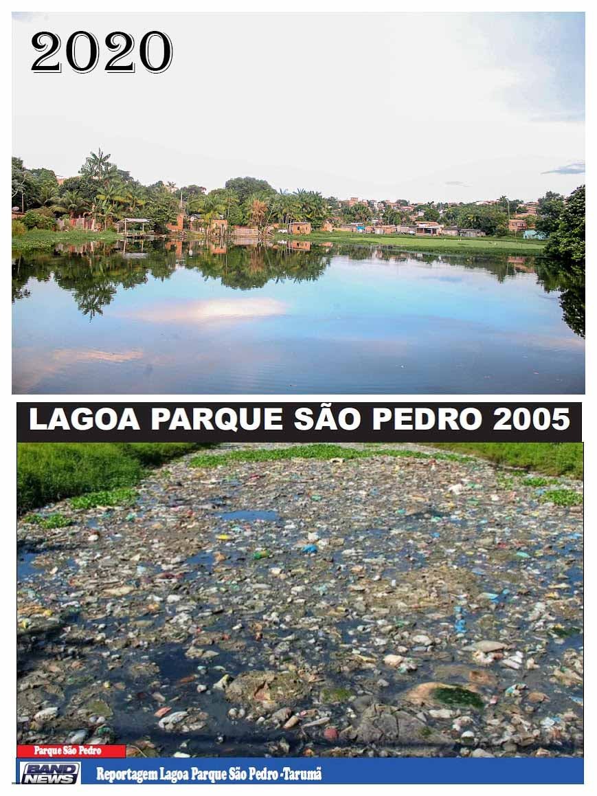 Lagoa São Pedro antes e depois